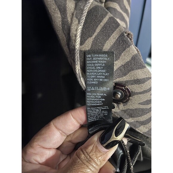 White House Black Market Women's Chocolate Brown Zebra Print Jacket Size 10 - Picture 11 of 16